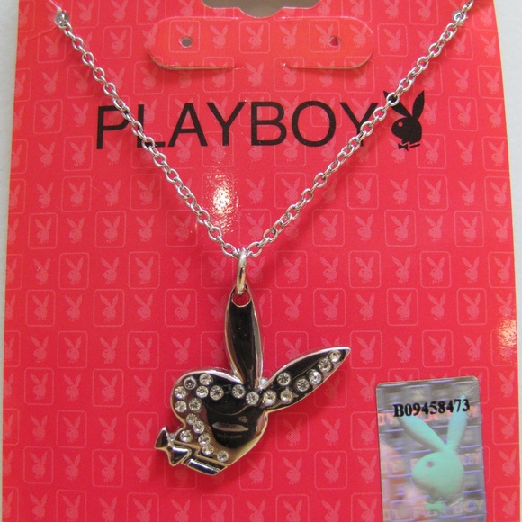 Playboy Necklace Bunny Pendant Swarovski Crystals NWT Authentic RARE Licensed xo - Picture 2 of 9